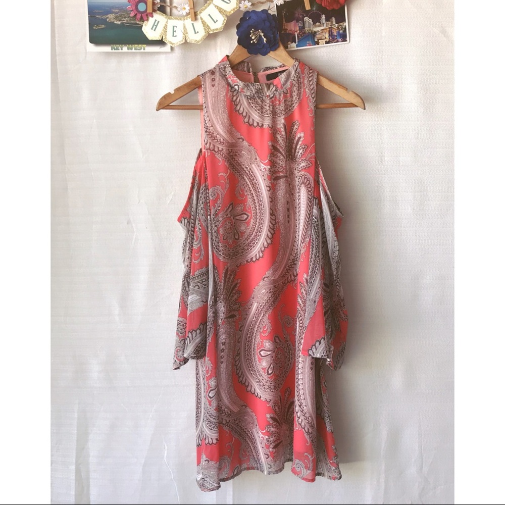 J Roberts Cold Shoulder Mini Dress